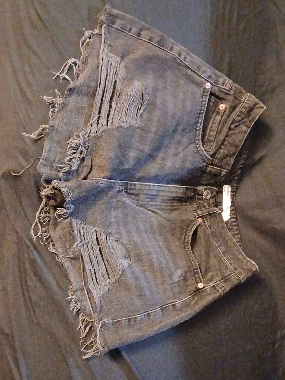 Distressed Black Denim Women’s Jean Shorts